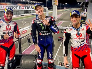 Trojica najlepších Veľkej ceny Kataru v triede Moto GP. 