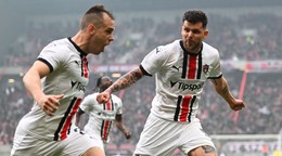 Sprava Michal Ďuriš a kapitán Martin Mikovič sa tešia z gólu počas odvety semifinále Slovenského pohára FC Spartak Trnava - ŠK Slovan Bratislava.