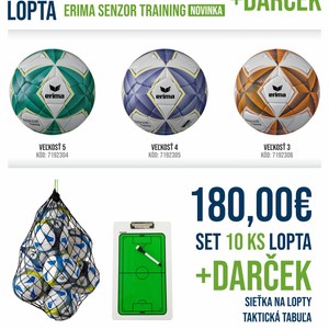 Set 10 ks tréningových lôpt Senzor Training veľkosť 3,4 a 5 + sieť na lopty