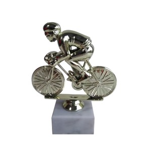 Figúrka cyklistu zlatá 16 cm