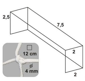 Sieť 7,5x2,5x2x2/12/4mm uzlová biela