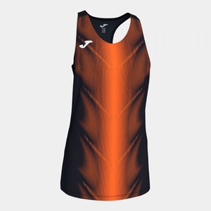 OLIMPIA T-SHIRT BLACK-ORANGE SLEEVELESS WOMAN - 900932.120