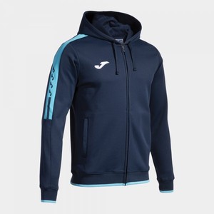 OLIMPIADA ZIP-UP HOODIE NAVY FLUOR TURQUOISE - 103707.342