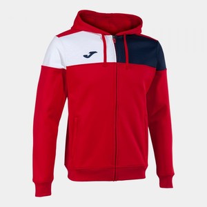 CREW V ZIP-UP HOODIE RED NAVY WHITE