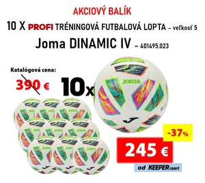 Akciový balík -  10 x PROFI futbalová tréningová lopta Joma DINAMIC IV