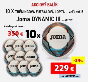 Akciový balík - 10 x tréningová futbalová lopta Joma DYNAMIC III