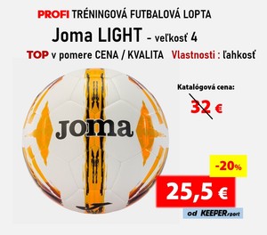 PROFI TRÉNINGOVÁ FUTBALOVÁ LOPTA Joma LIGHT - veľkosť 4