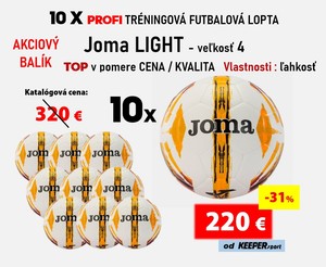 10 X PROFI TRÉNINGOVÁ FUTBALOVÁ LOPTA Joma LIGHT - veľkosť 4