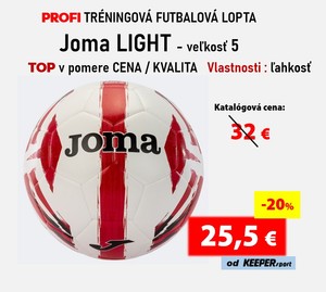 PROFI TRÉNINGOVÁ FUTBALOVÁ LOPTA Joma LIGHT - veľkosť 5