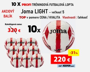 10 X PROFI TRÉNINGOVÁ FUTBALOVÁ LOPTA Joma LIGHT - veľkosť 5