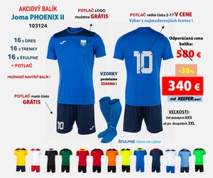 Akciový BALÍK hráčske sety  Joma PHOENIX II + potlač
