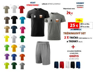 TRÉNINGOVÝ SET (UPGRADE) -  2x Tričko a trenky +  2x logo GRÁTIS