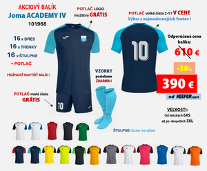 AKCIOVÝ BALÍK hráčske sety JOMA ACADEMY IV + potlač