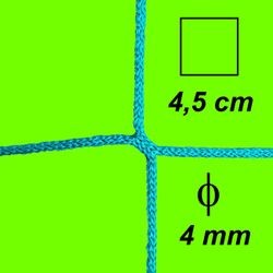 Bezuzlová sieť, 4 mm hrúbka, oko 4,5 cm, zelená farba