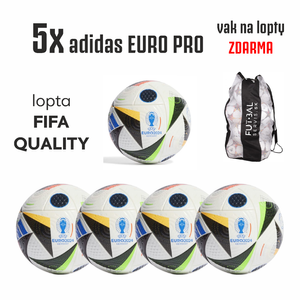 5x lopta adidas EURO PRO+vak na lopty ZDARMA