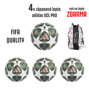 AKCIA! 4x zápasová lopta adidas UCL PRO+vak ZDARMA!