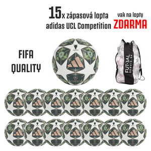 AKCIA!15x zápasová lopta adidas UCL Competition+vak ZDARMA!