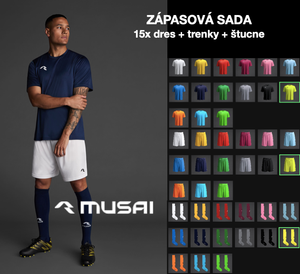 Sada 15x dres+trenky+štucne MUSAI