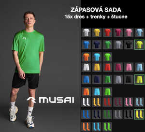 Sada 15x dres+trenky+štucne MUSAI