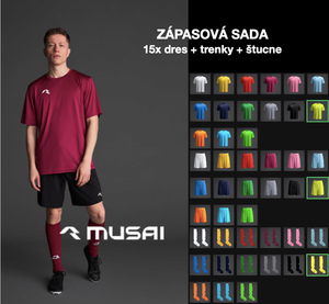 Sada 15x dres+trenky+štucne MUSAI