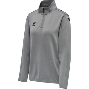 HUMMEL Dámska mikina HMLCORE XK HALF ZIP SWEAT WOMAN GREY MELANGE