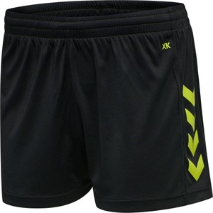 HUMMEL Dámske športové trenky HMLCORE XK POLY SHORTS WOMAN BLACK/ LIME POPSICLE