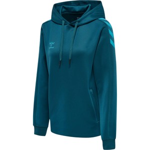 HUMMEL Dámska mikina HMLCORE XK POLY SWEAT HOODIE WOMAN BLUE CORAL
