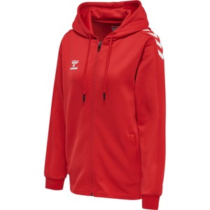 HUMMEL Dámska mikina HMLCORE XK POLY ZIP HOOD SWEAT WOMAN TRUE RED