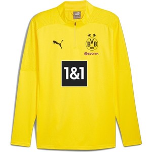 Tričko s dlhým rukávom Puma BVB Training 1/4 Zip Top with Sponsor