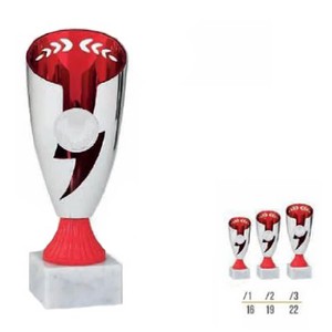 Športový pohár strieborno červený 