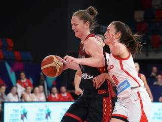 Belgická basketbalistka Emma Meessemanová na ME 2023.