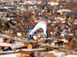 Domen Prevc na Turné štyroch mostíkov v Garmisch-Partenkirchene.
