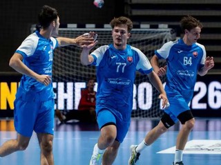 Hádzanári Slovenska počas ME U18 2026.