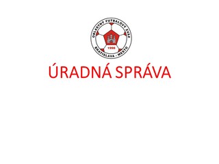 Úradná správa ObFZ Bratislava-mesto č.16 2023/2024 zo dňa 27.10.2023
