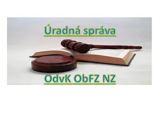 Úradná správa Odv.K č. 1