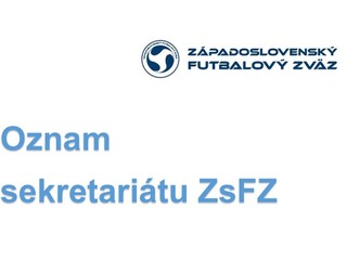 Oznam sekretariátu ZsFZ - 15.4.2016