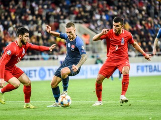 Lukáš Haraslín v zápase Ligy národov 2024/25 Slovensko - Azerbajdžan 1:2 (Trnava,)