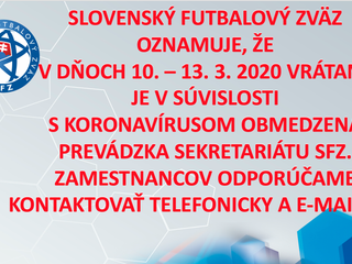 Oficiálny oznam Slovenského futbalového zväzu