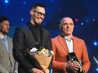 Marek Hamšík a Francesco Calzona na vyhlásení ankety Športovec roka 2023 (05.02.2024, Bratislava).