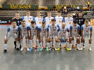 Slovenská futsalová reprezentácia do 21 rokov pred prípravným zápasom s Portugalskom 21 v meste Fafe (12.3.2024)
