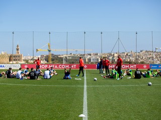 Tréning reprezentácie do 21 rokov na štadióne Tonyho Bezzinu v Paole pred prípravným stretnutím na Malte (24.3.2024)