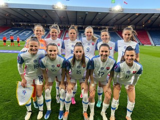 Základná zostava reprezentácie žien pred zápasom kvalifikácie ME 2025 Škótsko - Slovensko (9.4.2024).