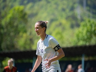 Hráčka Spartaka Myjava Iveta Neveďalová v zápase Demišportligy.