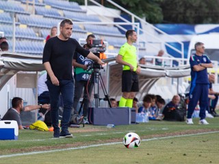 Branislav Fodrek počas zápasu Taliansko – Slovensko na UEFA Majstrovstvách Európy hráčov do 17 rokov 2024 na Cypre, v Achna (24.5.2024)