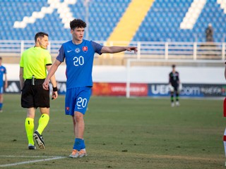 Martin Bačík v zápas Poľsko – Slovensko na UEFA Majstrovstvách Európy hráčov do 17 rokov 2024 na Cypre (Achna, 27.5.2024)