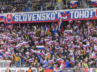 Na snímke fanúšikovia oslavujú postup na ME 2024 po zápase J-skupiny 9. kola kvalifikácie ME 2024 vo futbale Slovensko - Island.