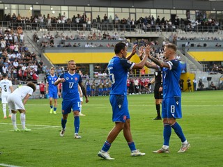 Slovenskí futbaloví reprezentanti v súboji s Azerbajdžanom vo svojom druhom zápase v 1. skupine C-divízie Ligy národov.