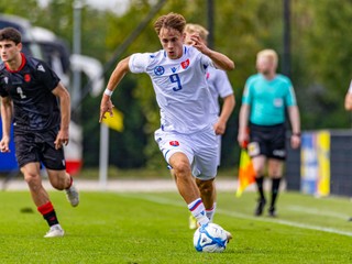 V nominácii reprezentácie do 19 nechýba ani Michal Pekelský, na fotografii v zápase Slovensko 19 – Gruzínsko 19 v Dunajskej Strede (8.9.2024)