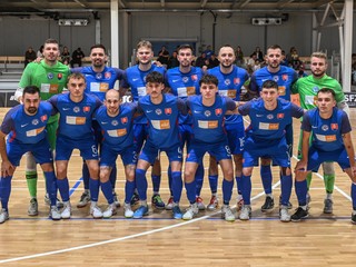 Na ilustračnej snímke Slovenská futsalová reprezentácia pred prípravným zápasom Slovensko - Srbsko na turnaji Futsal base v Šamoríne (17.09.2024).