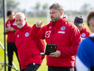 Martin Fabuš na tréningu reprezentácie do 19 rokov v Šamoríne pred 1. fázou kvalifikácie ME (6.10.2024)